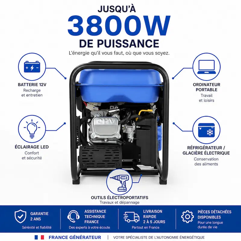 Groupe électrogène inverter 3800W