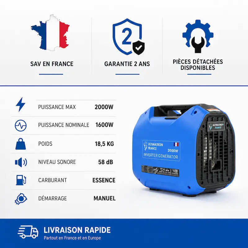 Groupe électrogène portable inverter 2000W