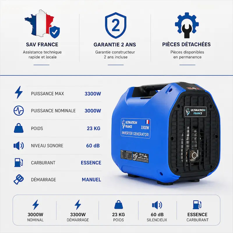 Groupe électrogène portable inverter 3300W